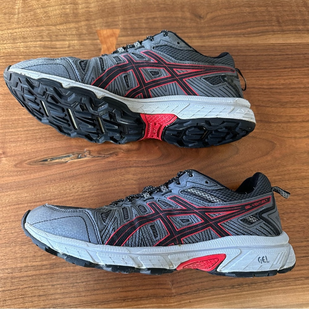 ASICS Men's Gel-Venture 7, Gray With Black And Red Accents. Size Extra W… - Picture 7 of 16